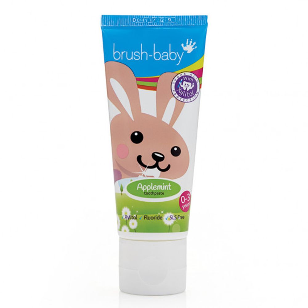 英國 brush-baby - 貝寶兔木糖醇牙膏(50ml)-0-3歲用-含氟量 1000ppm
