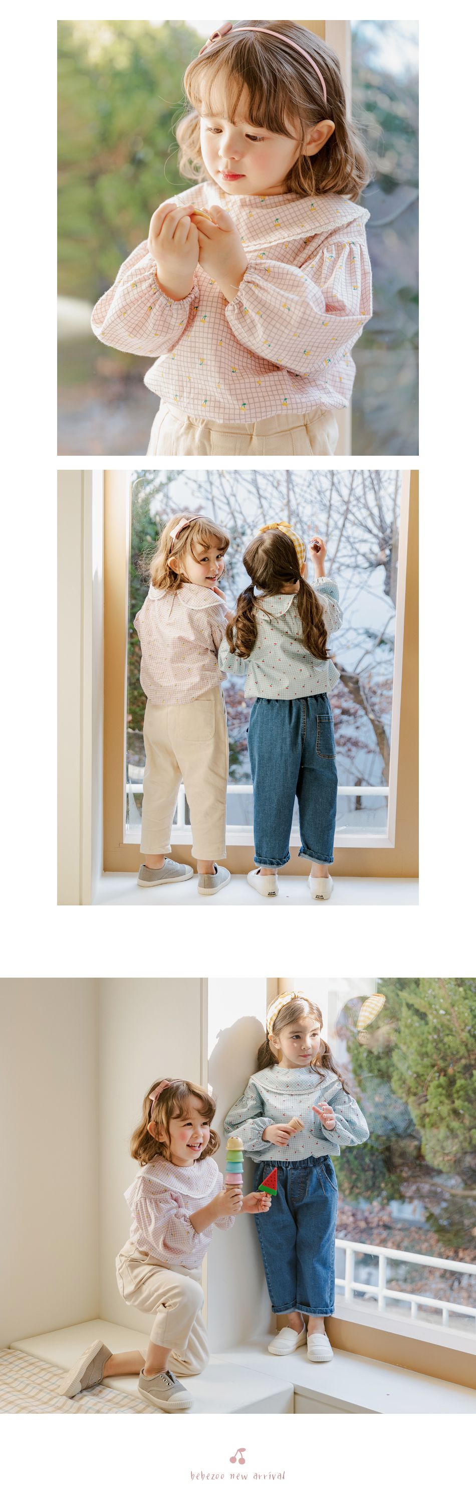 韓國 Bebezoo - 格子大熊襯衫