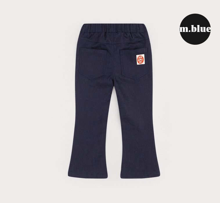 韓國 HEJMINI - 鬆緊腰彈力喇叭褲