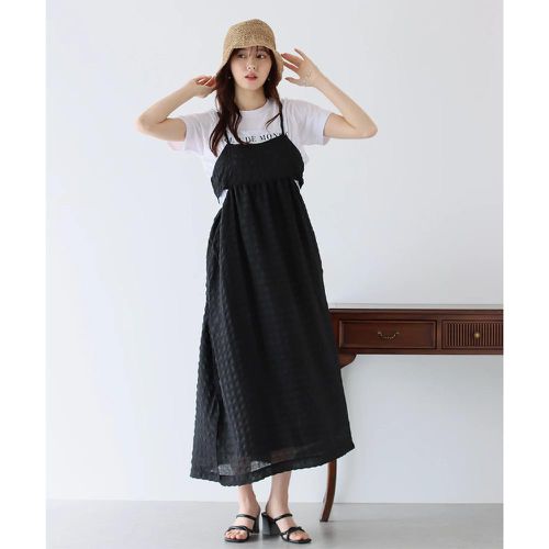 日本 BLUE EAST - 春夏輕甜格子吊帶裙-黑色