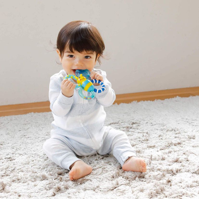 akachan honpo - Sassy固齒器-蜜蜂-藍色