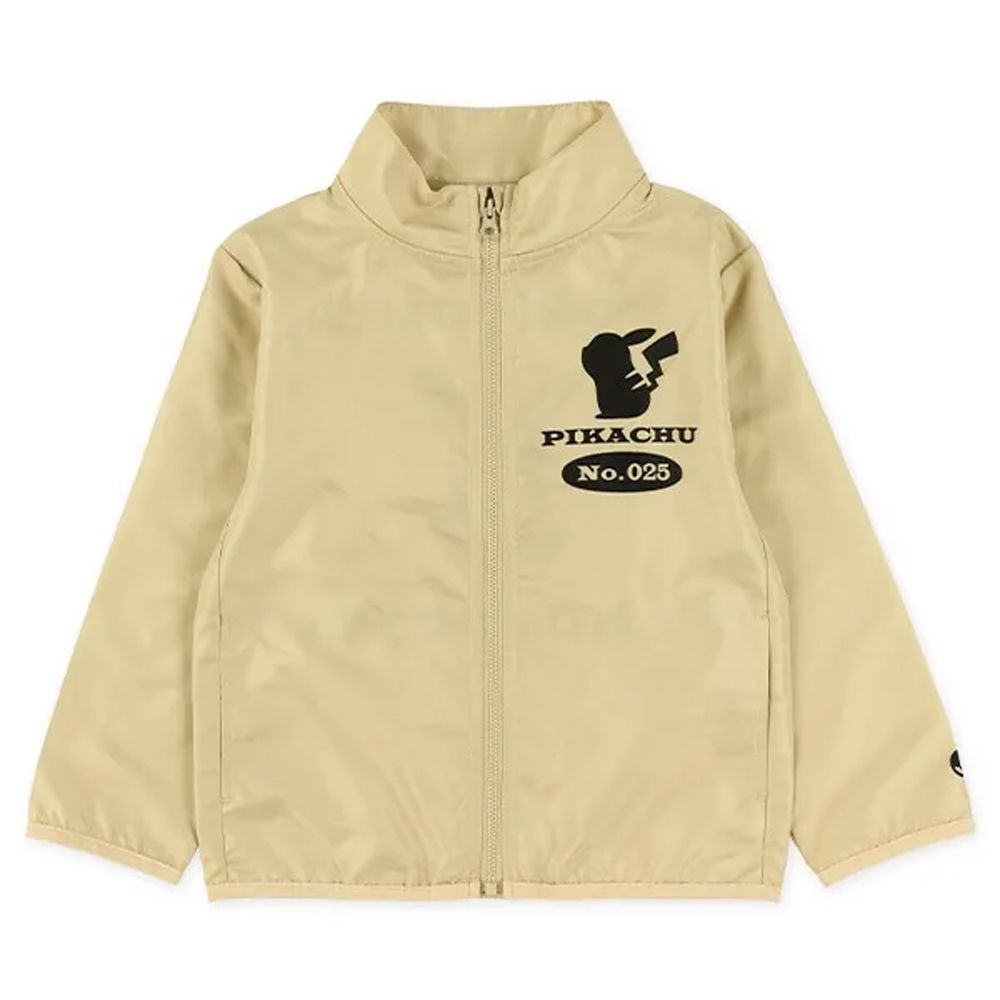 卡通人物寶可夢低調印花風衣外套-卡其