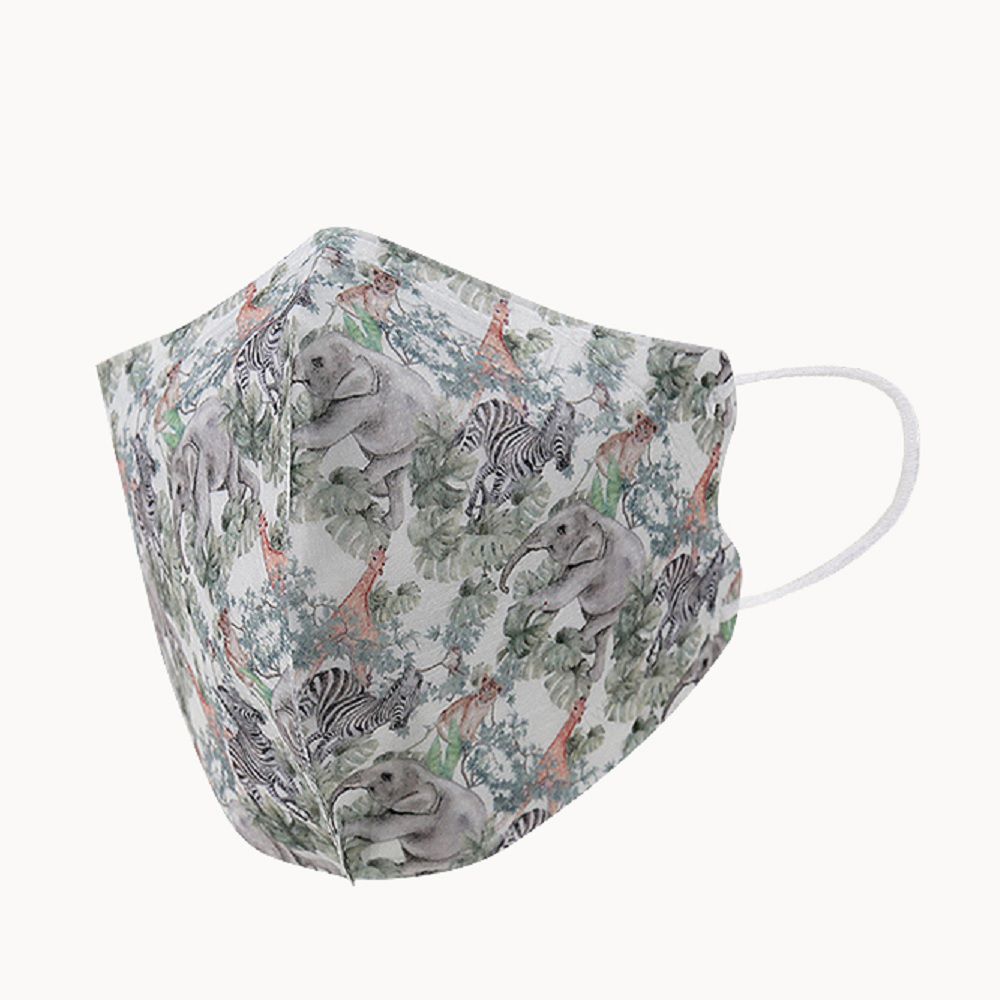 一心一罩 - 大童/小臉-兒童醫療級3D立體口罩/雙鋼印/台灣製-叢林寶地 (建議8歲以上，或小臉適用)-10入/袋(未滅菌)