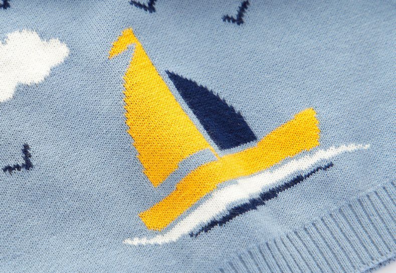 舒適V領提花針織背心-菱格-黃色