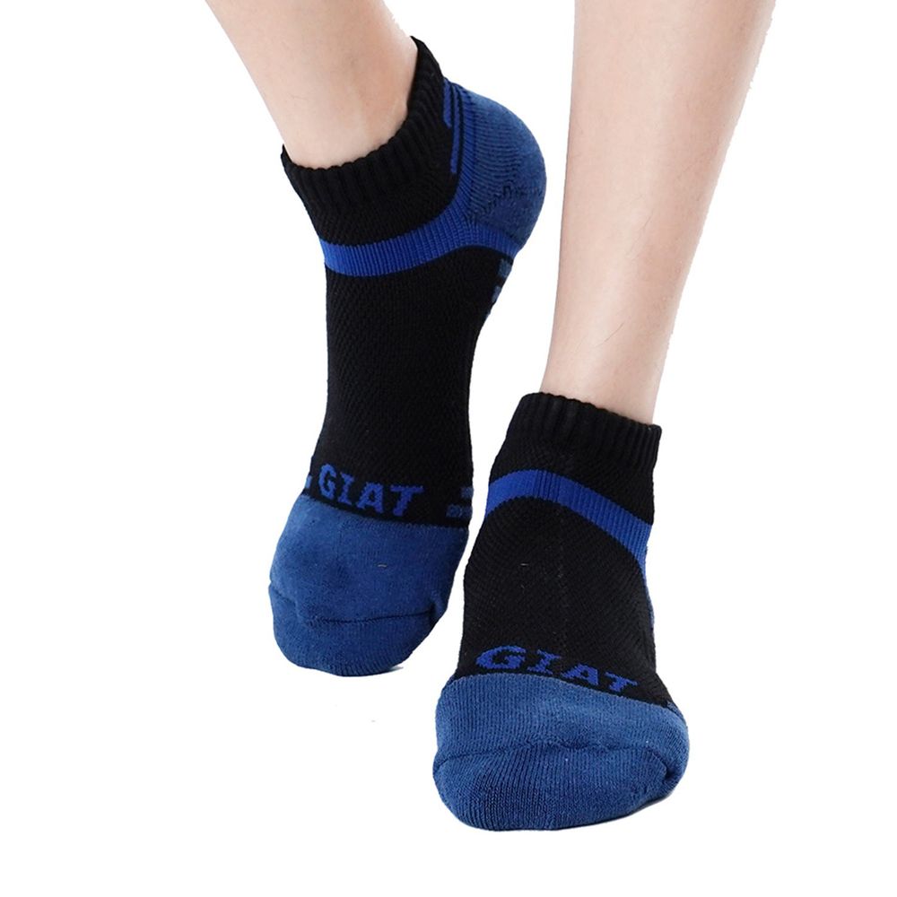 GIAT - 類繃機能萊卡運動襪-大人款-黑藍 (F(22-26cm))