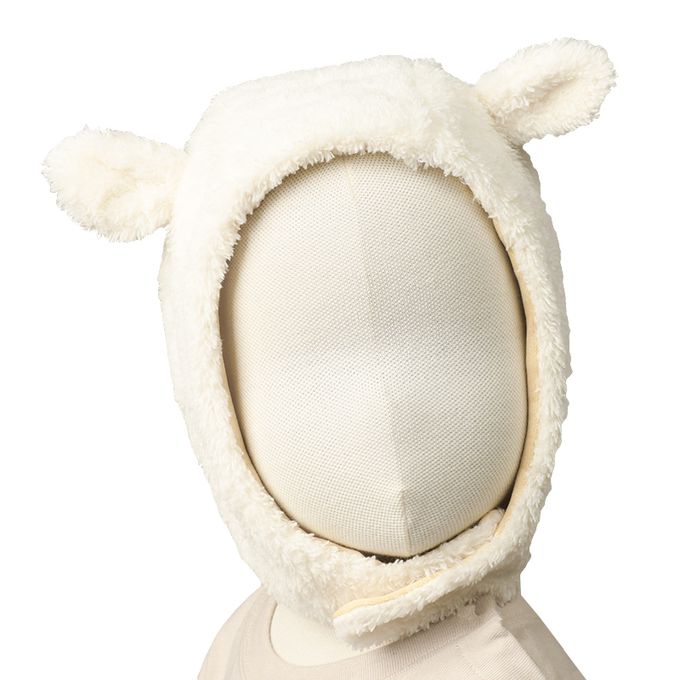 akachan honpo - 刷毛帽-動物-米白色