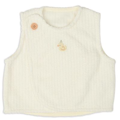 akachan honpo - 鬆軟刷毛背心-米白色 (50~70cm)
