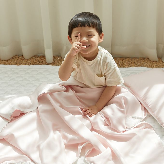 正韓Hello HiZoo - 3D 透氣雙面涼感被/透氣被/冷氣被_兒童款-冰絲粉