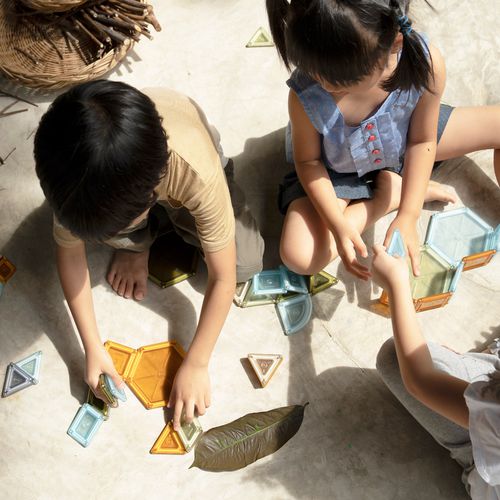 磁力裸色實心積木-70件