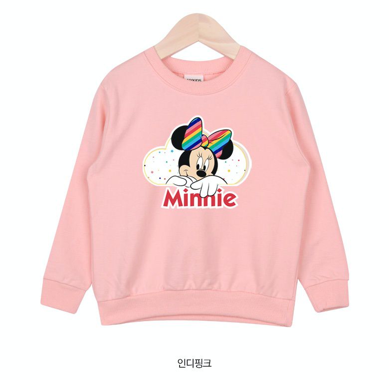 韓國 NYkids - 迪士尼100%純棉T-彩虹蝴蝶結米妮-櫻花粉