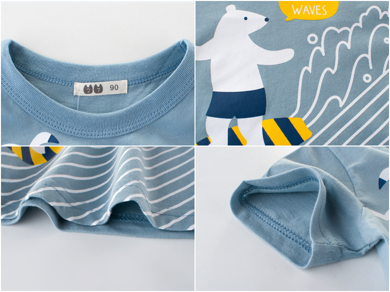 短袖棉T-衝浪北極熊