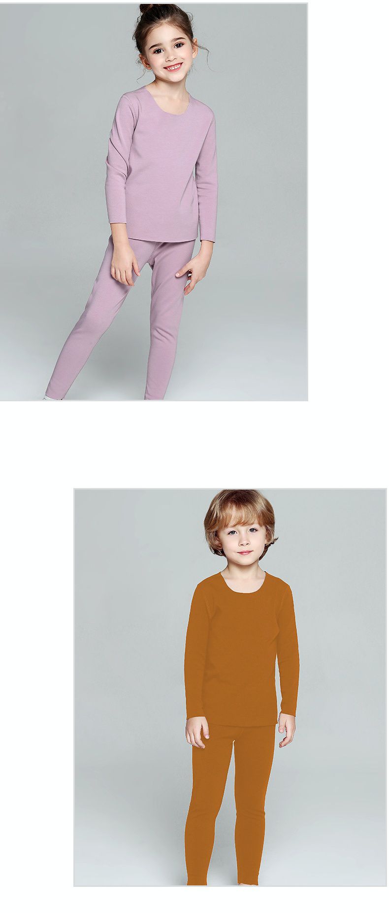 兒童無痕德絨保暖上衣-深藍色