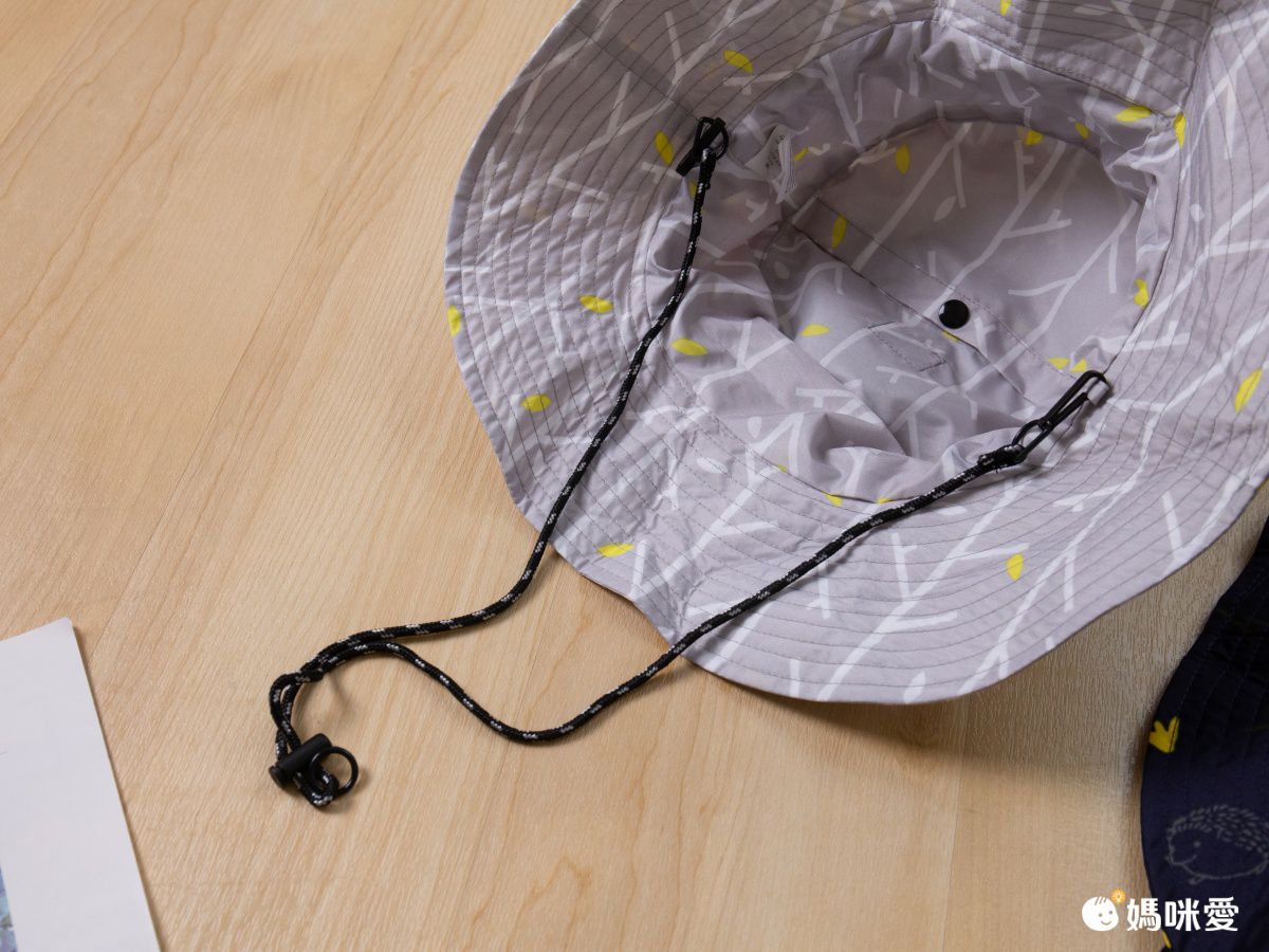 日本 nifty colors - 可折疊輕量抗UV防潑水遮陽帽(頭圍可調)-刺蝟小森林-深藍 (F(頭圍56~59cm))