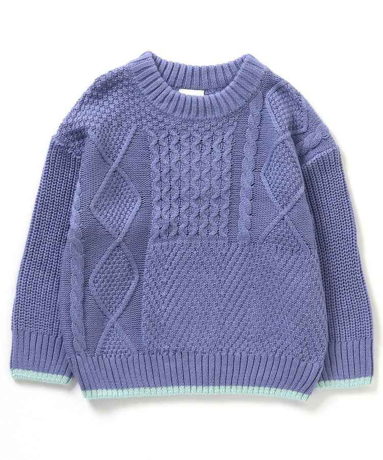 日本 BREEZE - 可水洗明亮色滾邊針織毛衣-耀眼橘