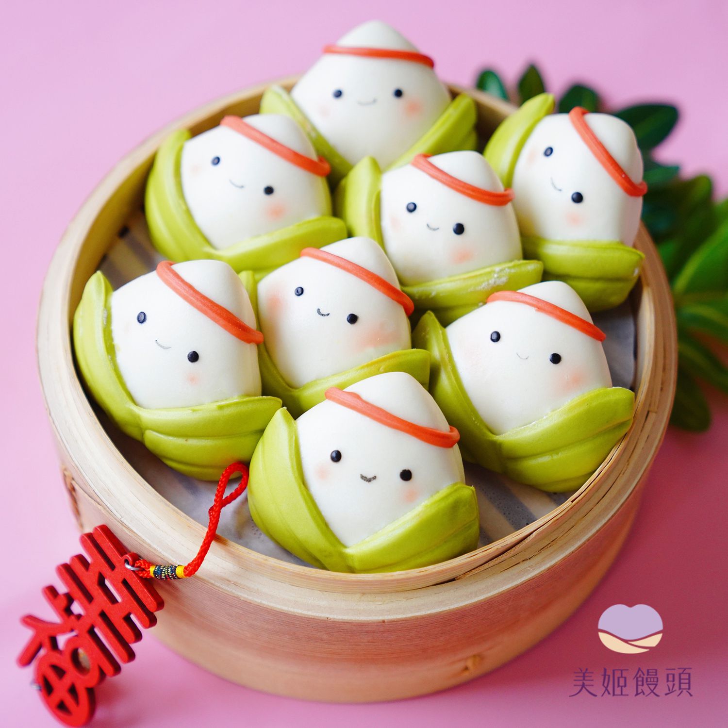 美姬饅頭 - 加油粽子鮮乳造型饅頭 (6入)-40g