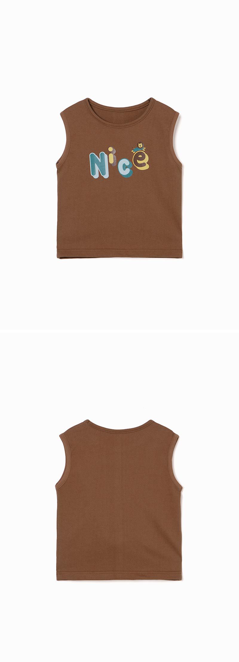 韓國 OZKIZ - Nice獅子無袖背心上衣-咖啡