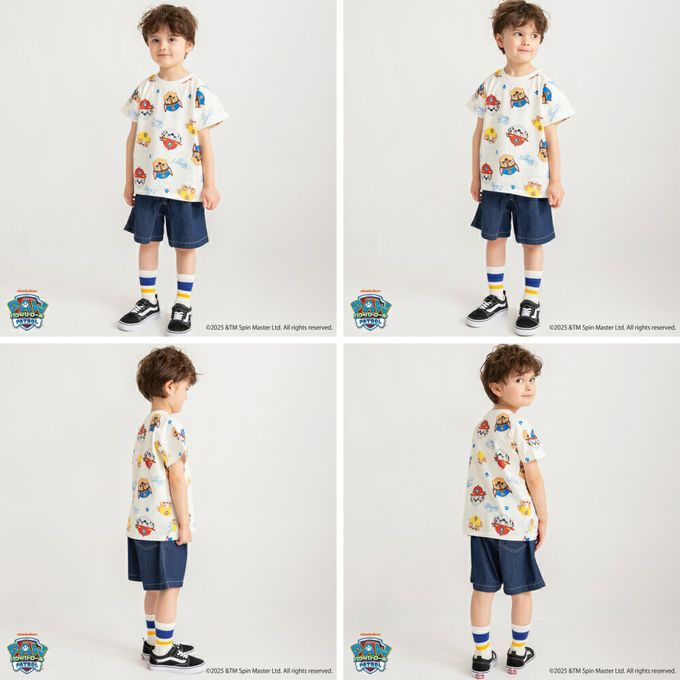 日本 BRANSHES - 限定聯名短袖上衣-卡通人物汪汪隊-白