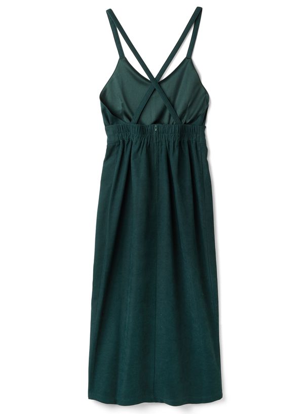 日本 GRL - 2WAY光澤感開衩吊帶裙-灰粉