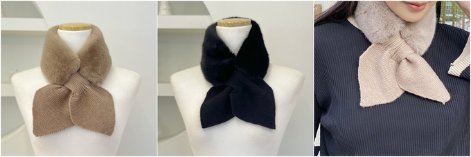 韓國 MAY - 柔軟細絨毛穿洞式圍巾-粉