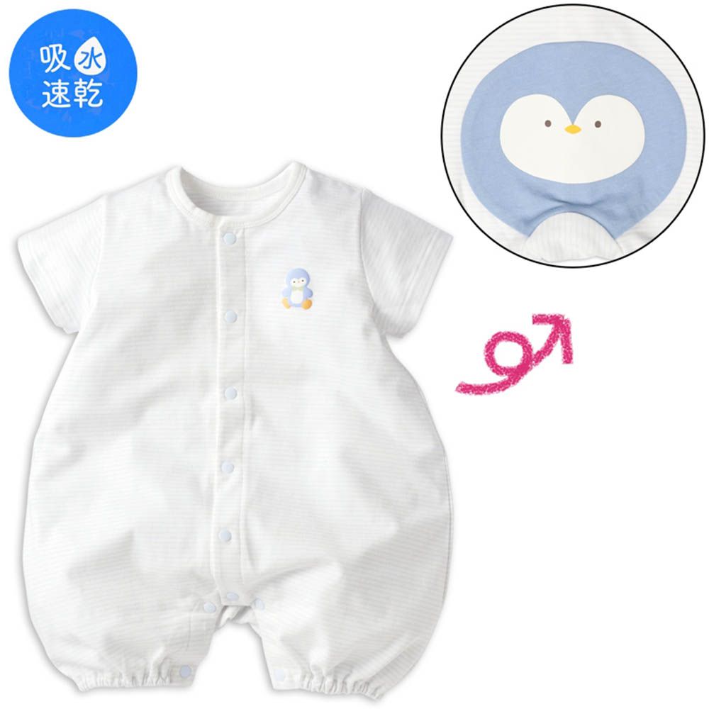 短袖兔裝-吸水速乾動物造型屁屁-淺藍色