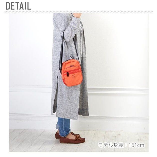 日本 Anello - 迷你多收納斜挎包肩背包-海軍藍 (21x16x6cm 肩背長約62~117cm)-197g