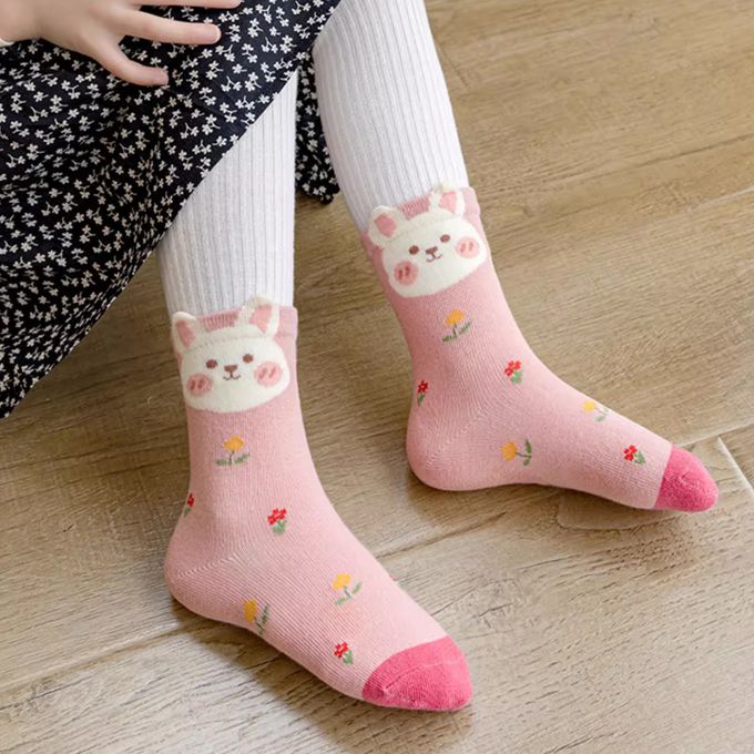 腳ㄚ子 - 幼/兒童棉質中筒襪 童襪 襪子 棉襪 兒童襪-奶油小兔