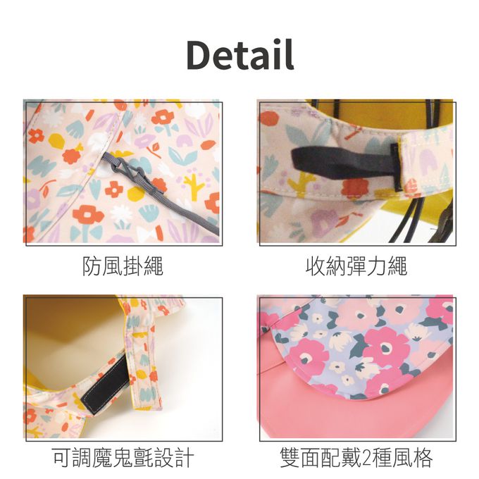 貝柔 Peilou - UPF50+透氣遮陽2用空心帽-花朵(兒童親子) (Free Size)