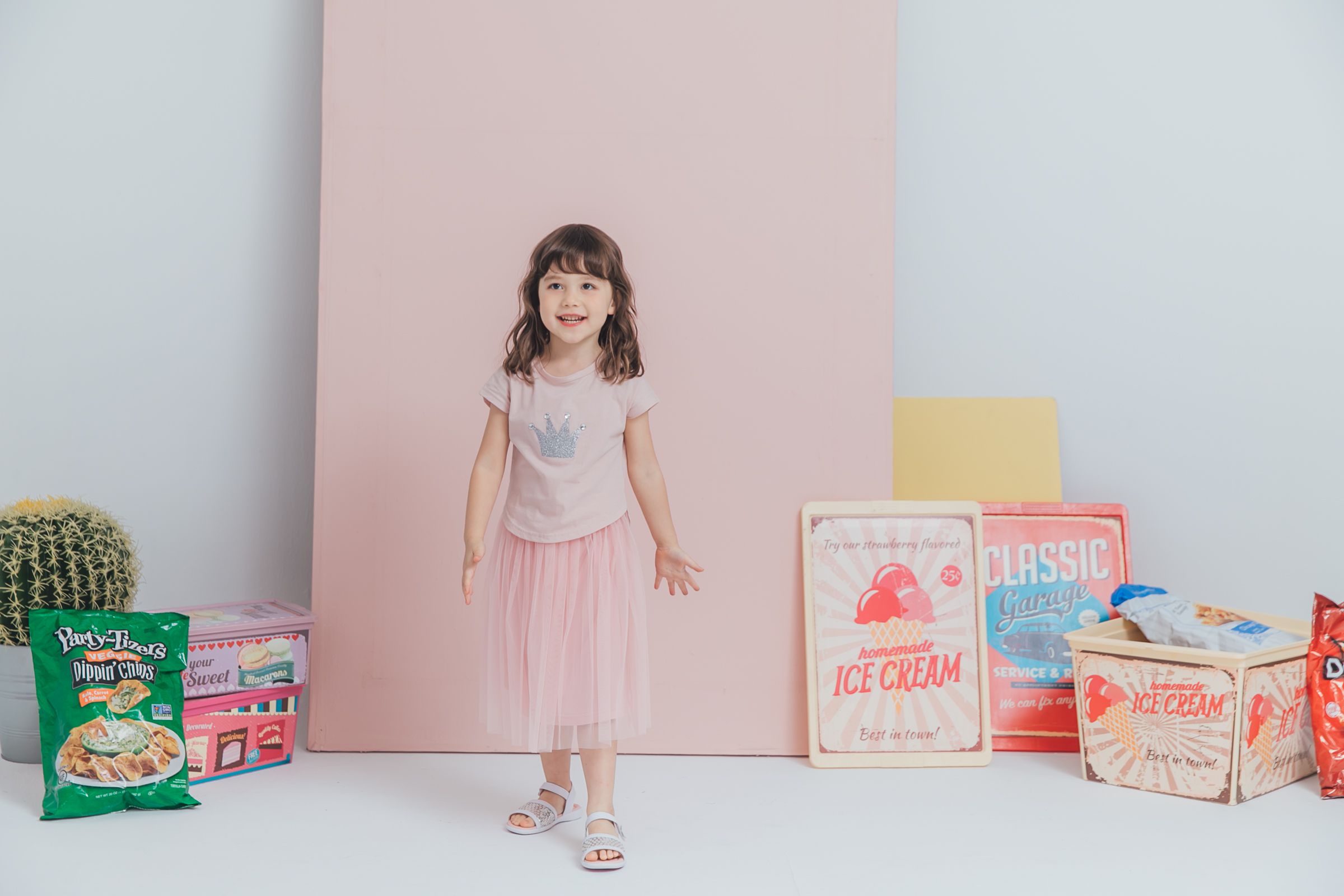 Peachy - 北鼻款*獨家訂製綿柔連身紗裙-細肩帶連身款-蜜桃粉