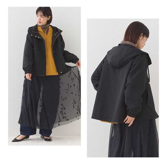 日本 OMNES - [經典款]防潑水派克連帽風衣外套-卡其