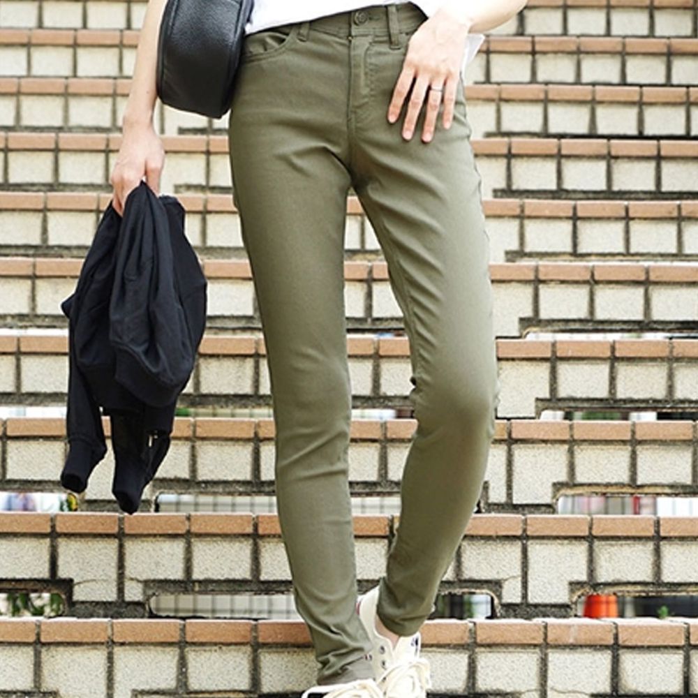 日本 zootie - Air Pants 彈性修身長褲 [STANDARD]-素色-墨綠