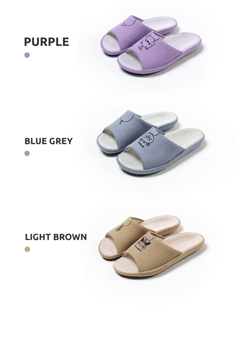 3D立體網眼透氣靜音室內拖鞋-小豬-海軍藍