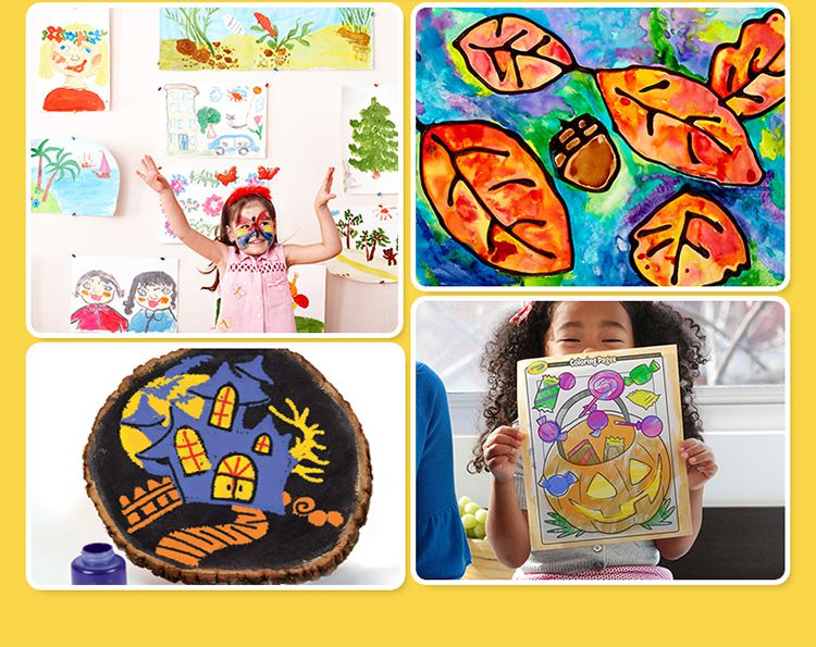 Crayola繪兒樂 - 可水洗兒童顏料2OZ10色(亮霓虹)-盒損福利品