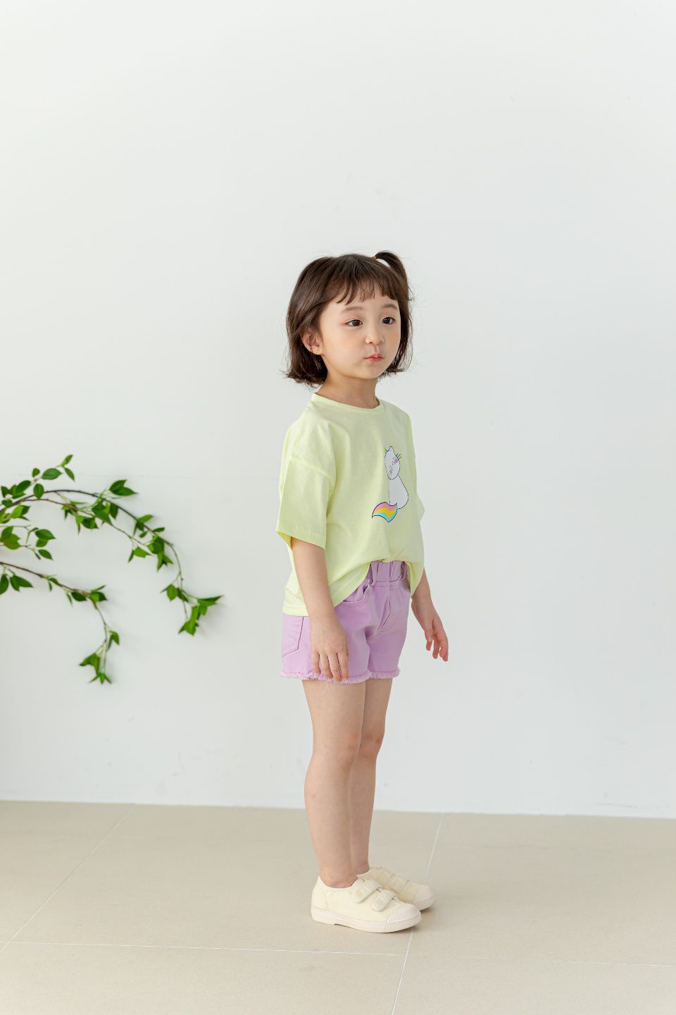 韓國 Orange Mom - 馬卡龍抓鬚短褲-天藍