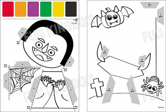 FUNKINGDOM - 萬聖節立體著色畫(4包一組)不重覆