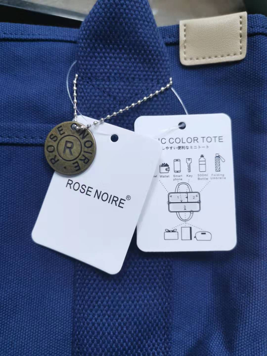 加厚大容量帆布手提包/便當袋-深藍色 (23x15x21cm)