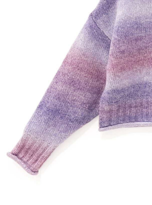 日本 GRL - 漸層暈染刷色保暖毛衣-粉紫 (F)
