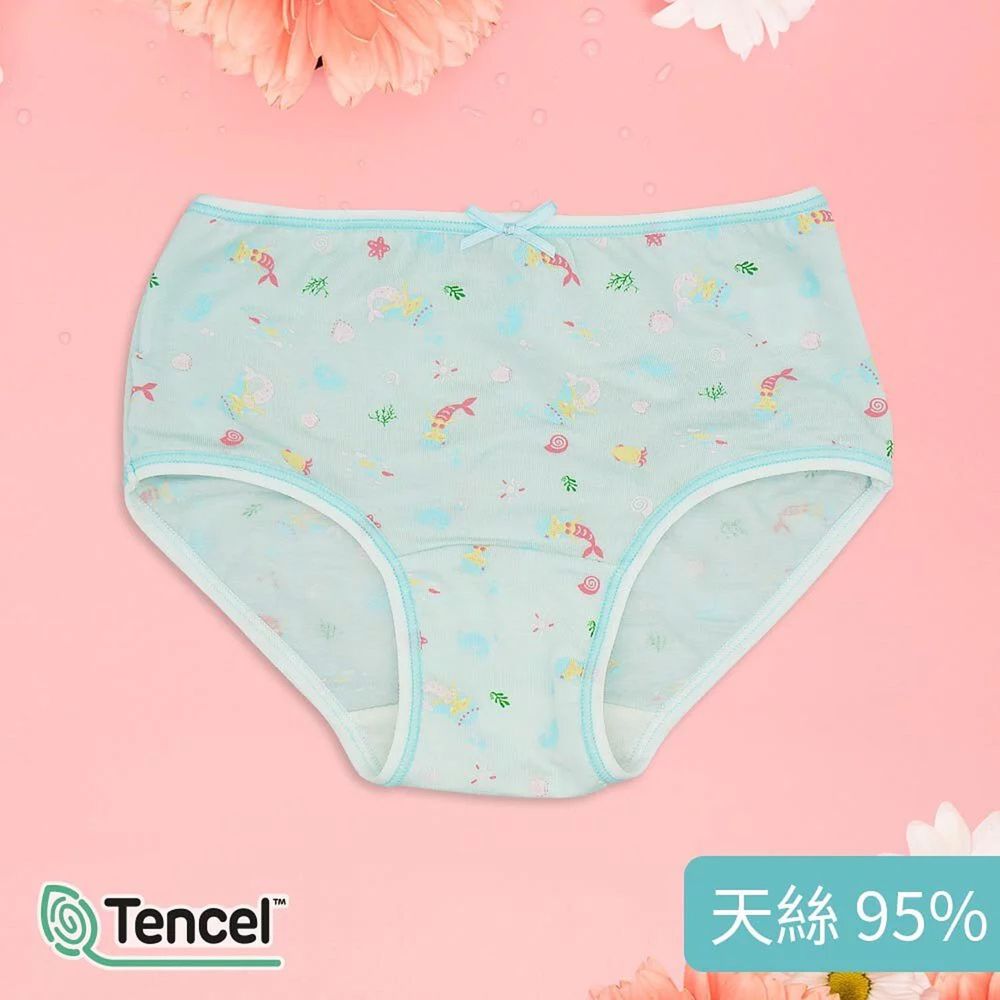 Annypepe - 女童95%天絲美人魚三角褲-水色 (160)