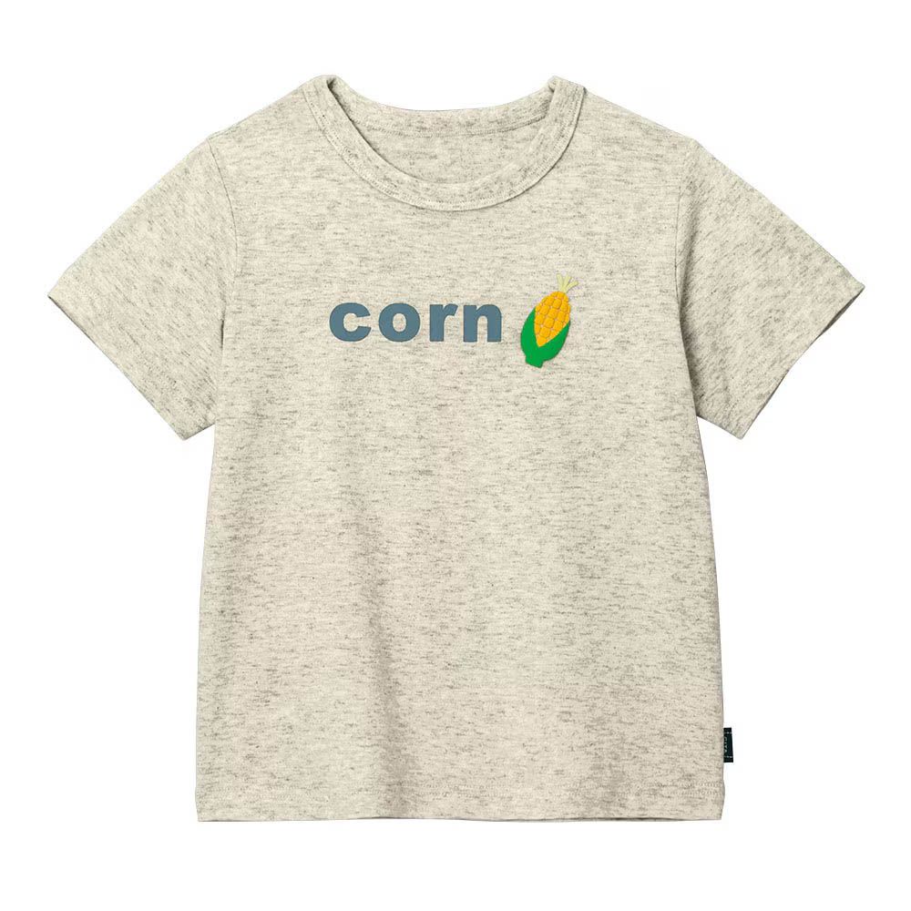純棉立體蔬果印花短袖-玉米-燕麥