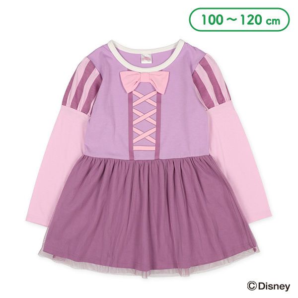 日本西松屋 - 長髮公主造型長袖洋裝-粉紫