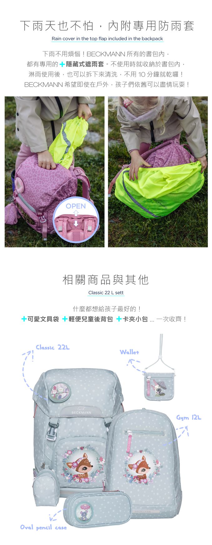 Beckmann - Classic 兒童護脊書包 22L - 黑豹隊長