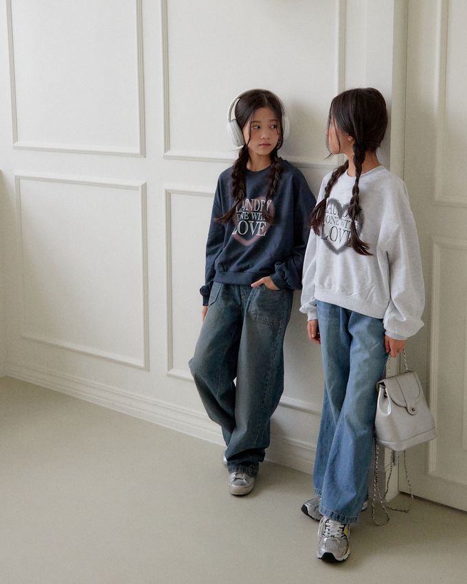 韓國 sm2 - 鬆緊腰雙口袋寬鬆丹寧長褲