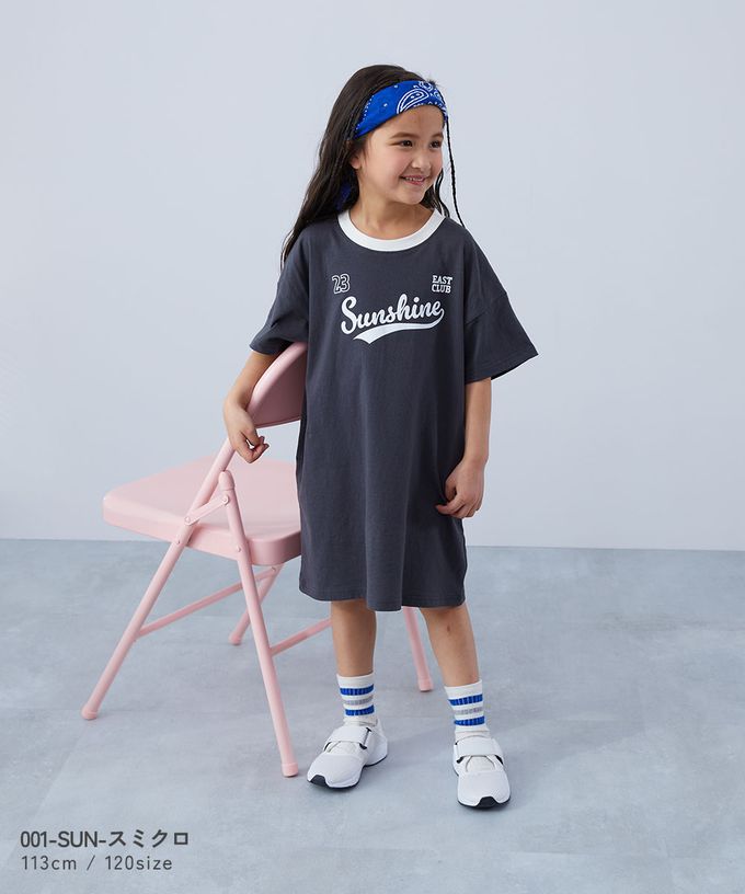 日本 devirock - 100%棉 女孩印花短袖洋裝-不同凡想-薄荷綠