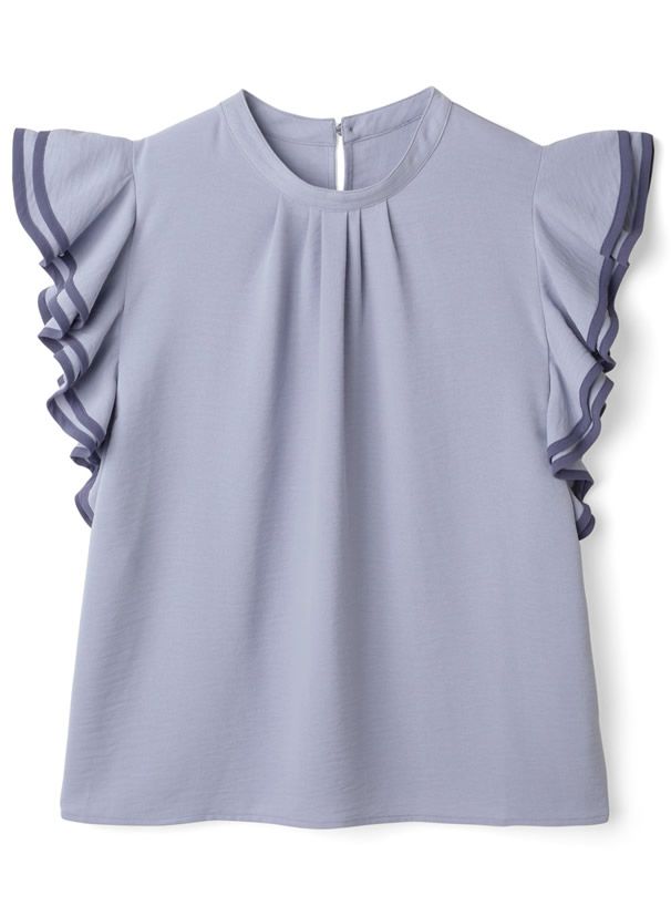 日本 GRL - 氣質滿點法式波浪無袖上衣-奢華黑