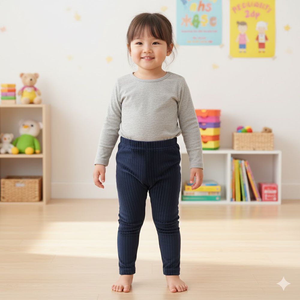 10分軟綿彈性內搭褲-深藍色