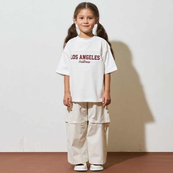 日本 b-ROOM - 正反都OK 落肩休閒T恤-字母K-米