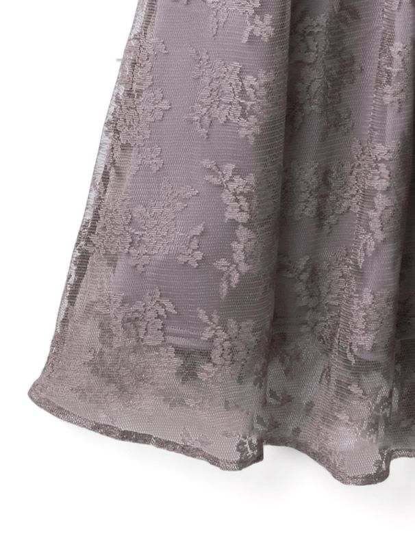 日本 GRL - 浪漫之吻花蕾絲洋裝-摩卡紫