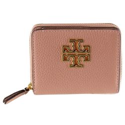 TORY BURCH - 簍空雙T LOGO零錢短夾 (粉紅色)