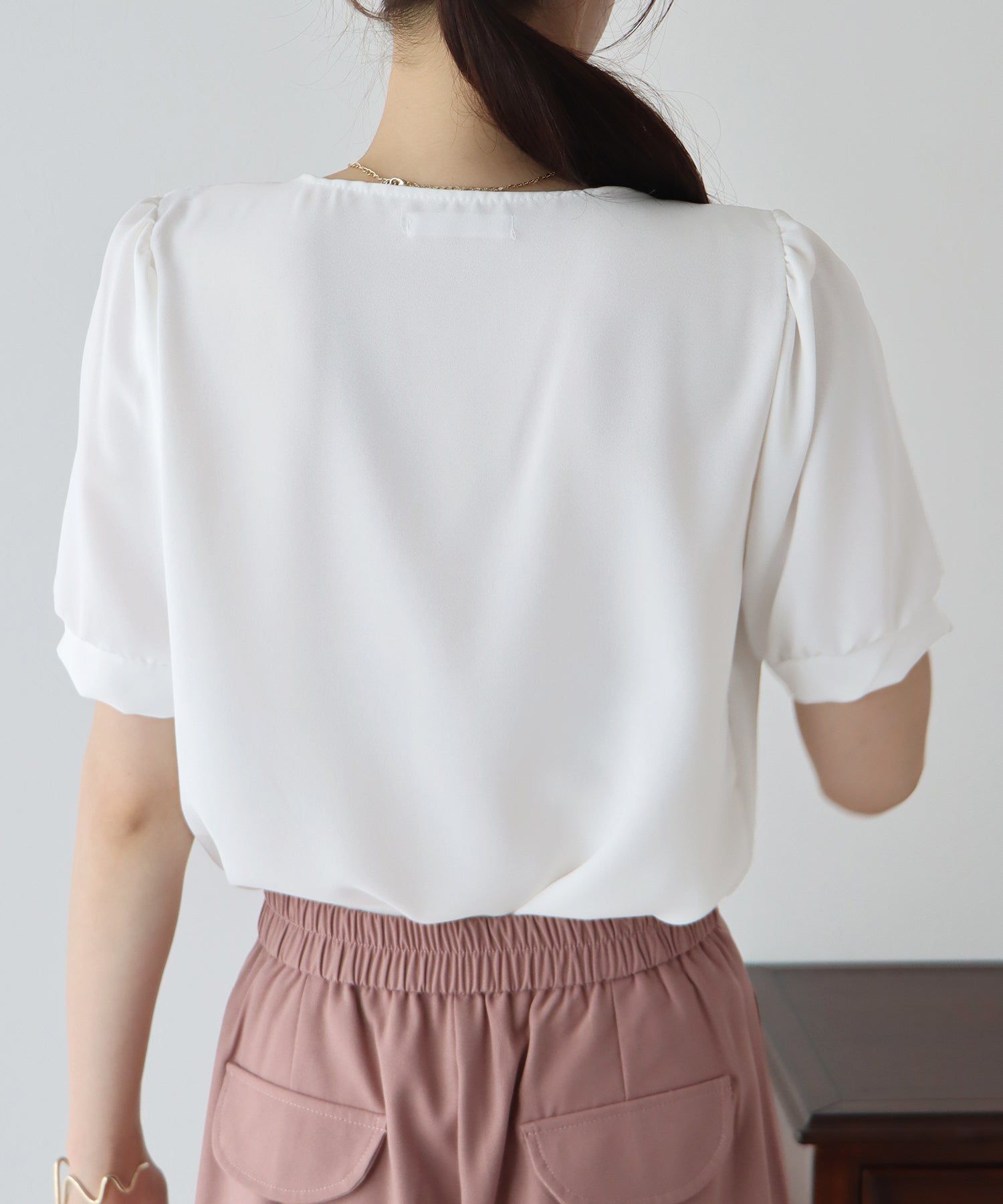 日本 BLUE EAST - 法式方領短袖珍珠釦襯衫-水藍