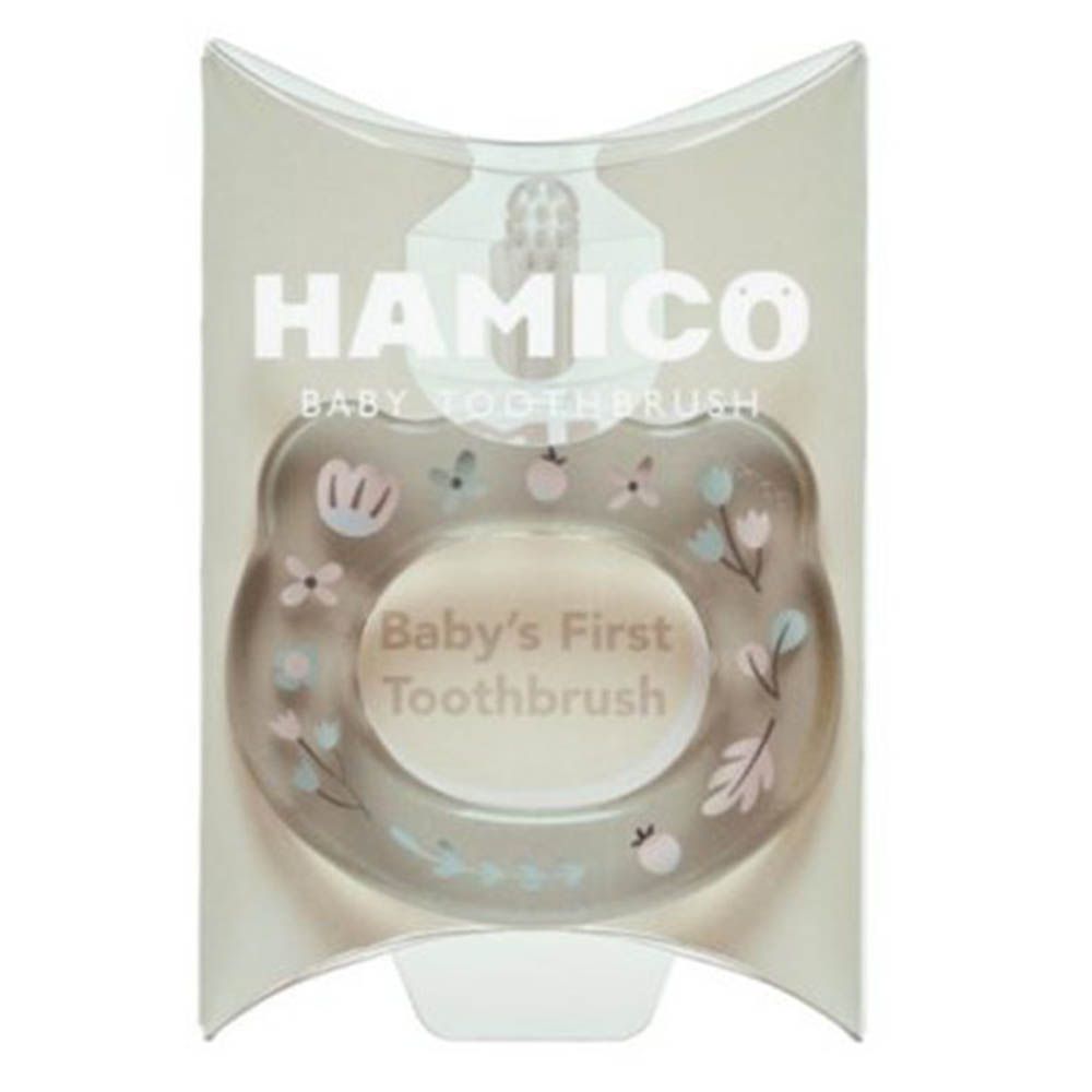 HAMICO 環形寶寶牙刷-花苞-奶茶色