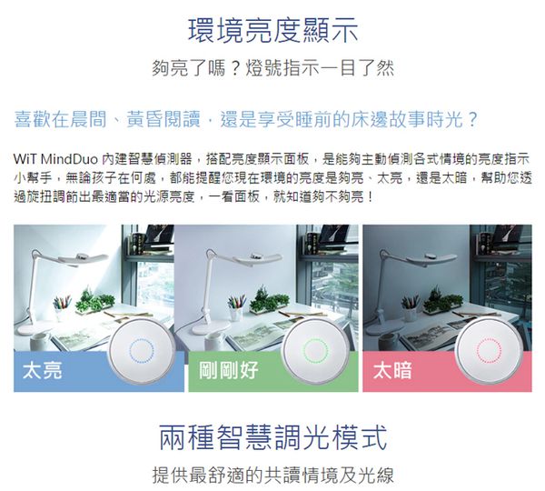 BenQ 明基 - WiT MindDuo 檯燈-銀白